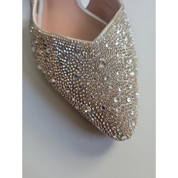 madden girl womens valentina silver rhinestone sling back mule size 9.5 - Picture 2 of 8